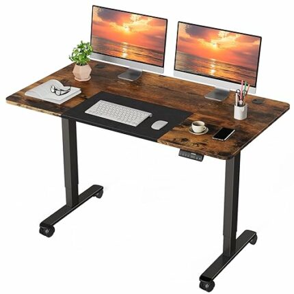 WOKA 55 x 28 Inch Electric Standing Desk, Height Adjustable Stand up Desk, Sit Stand Desk with Memory Controllers, Adjustable Desks for Home Offi