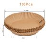 100PCS Paper Liners for Air Fryer Baskets,Paper Liner for 3L-5L Air Fryer Microwave Oven,Oil Proof,Baking Paper for Air Fryer Accessories,Waterpr