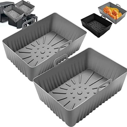 Silicone Air Fryer Liners for Ninja Dual Air Fryer AF300Uk AF400Uk, Air Fryer Accessories, Reusable Silicone Airfryer Liners, Airfryer Accessorie