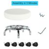 WKWKER Roller Seat PU Leather Low Round Rolling Stool Small Stool with Universal Swivel Caster Wheels for Home Office Garage Shop Fitness Sport,H