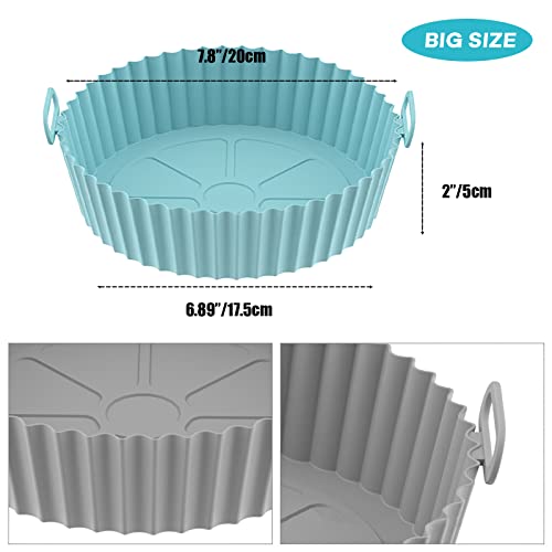 Silicone Air Fryer Liners, 3 Pack Reusable Air Fryer Liners, Air Fryer Accessories, Kitchen Accessories Replacement for Disposable Parchment Pape