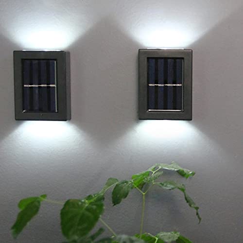 Febelle Solar Wall Lamps Up and Down Solar Wall Light Waterproof Solar Powered Front Door Light Outdoor LED Step Lights for Garden, Courtyard, Pa