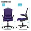Office Chair, Ergonomic Desk Chair with Adjustable Lumbar Support, High Back Mesh Computer Chair with Flip-up Armrests-BIFMA Passed Task Chairs,