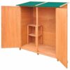 LUKEO Garden Shed Outdoor House with 2 Shelves for Tools and Lawn Mower Storage Space Solid Fir Wood Frame 139x68x160cm
