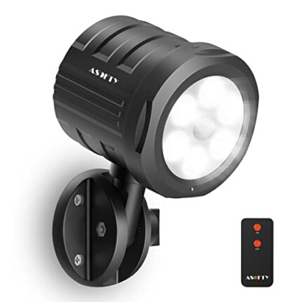 ASOFTY Security Lights Outdoor Motion Sensor, 6 LED 1000 Lumen PIR Wireless Spotlights with Remote Control, IP65 Waterproof 6000K Motion Flood Li