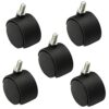 SKOAJAS Plate Casters 5pcs Office Chair Caster Nylon Plastic Replacement Furniture Wheels,Smooth Rolling,Protect Floors,Capacity 100KG,with Threa