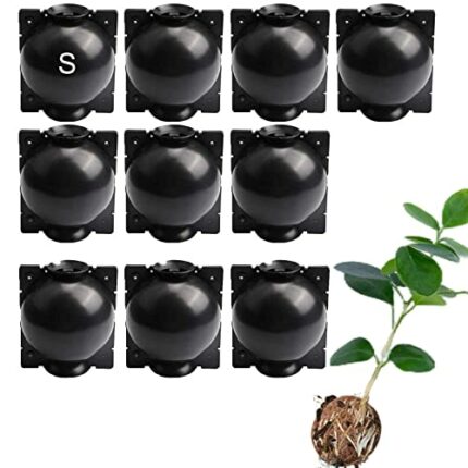 QHC sehen 10 Pack Tree Root Growing Box, Rooting Ball Grafting Tools, Reusable High Pressure Tree Rooter Air Layering Propagation Kit Propagator