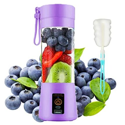 Mini Blender 380ml for Smoothie and Shakes, Portable Blender with Six Blades, Baby Food Blender Fruit Mixing Machine Travel Handheld Blenders Bot