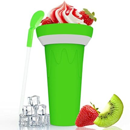 NORBOE Slushy Cup DIY Slushie Maker Silicone Cup Double Layers Cup Smoothie Pinch Ice Cup Silica Cup Magic Cup Portable Squeeze Icy Cup Summer Po