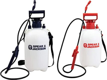 Spear & Jackson 5 Litre Pump Action Pressure Sprayer - Twin Pack - Colour Coded - Avoid Mixing Water and Weedkiller