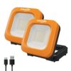 tekstap USB Rechargeable Work Light, Portable Magnetic Handy Bright COB Outdoor Floodlight, 10W Battery Powered Operated LED Worklight for Home/C