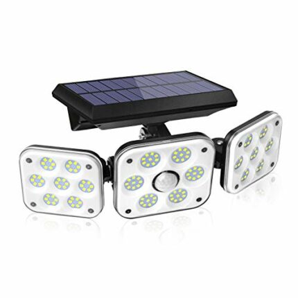 138 LED Solar Lights Outdoor, Motion Sensor Security Light with 270° Wide Angle, 3 Lighting Models, IP65 Waterproof Solar Powered Wall Light for