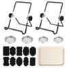 Torribaly Seed Sprouting Germination Kit,2 Pcs Sprouting Stands with 4 Stainless Steel Screen Sprout Lids, Jar Stands, Drip Tray and Label Sticke