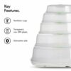 VonShef Microwave Covers for Food, Set of 5 Food Covers with Lids, Microwave & Dishwasher Safe Nesting Storage, Transparent Microwave Plate Cover
