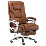 YT.JYUERI Relax Comfortably Safe Managerial Chairs Executive Chairs Cowhide Office Chair - Adjustable Lumbar Support and Tilt Angle High Back Exe