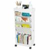yeavs 5-Tier Mobile Bookshelf, Rolling Bookcase Book Storage Rack, Movable File Folder Organizer Cart with Wheels for Home Study Office Living Ro