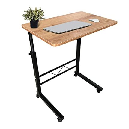 Michpong Portable Mobile Laptop Table,Adjustable Height Sofa Bed Table Side Rolling Desk for Home Office,Laptop Cart Tray Table Desktop Workstati