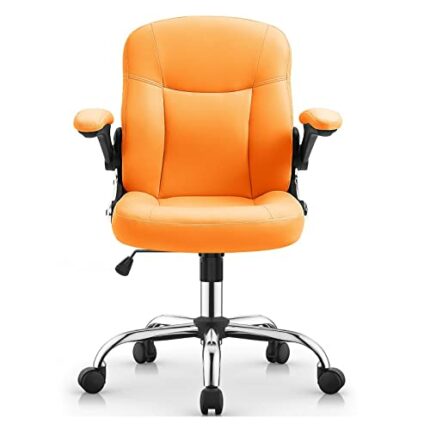 WALNUT Home Office Chairs Leather Offce Chair with Wheels Swivel Rolling Chair