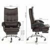 n/a Reclining Office Chair with Lumbar Support Ergonomic Adjustable Seat Height and Back Recline Desk and Task Chair (Color : Brown)