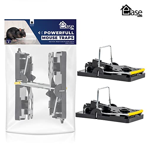 Ease Homes Rat Traps - 2 Large Heavy Duty, Rat Traps that Kill Instantly with gloves Trigger Mechanisms Mouse Traps, Easy Set-up Mouse Traps for