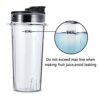 SLHOWOW 2-Pack 16oz/450ml Cup with Sip & Seal Lid,Blender Replacement Parts Compatible with Nutri Ninja 700w/1200w/1500w Series