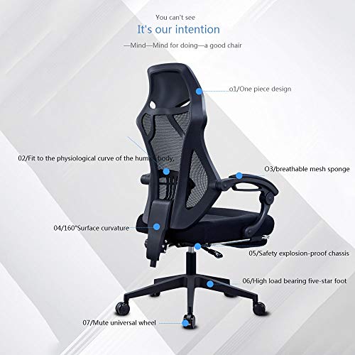 LZQDM High Back Swivel Chair Office Chair Swivel Office Chair Ergonomic Recliner Break Chair High Back Adjustable Height Reclining Armrest Chair