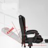 FGHOEV Adjustable Massage Office Chair Reclining High Back Chair Big Tall Leather Ergonomic Swivel Chair with Footrest