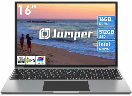 jumper 16 Inch Laptop, Intel Celeron N5095（2.9ghz）, 16GB RAM 512GB SSD Ultrabook, 1920x1200 FHD Display (16:10), Four Stereo Speakers, 38000mWH B