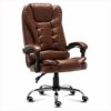 ZCMEB Executive Office Chair with Leather, Swivel Desk Chair for Home and Office, Ergonomic Computer Chair with Adjustable Seat (Color : Black(s)