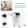 YITAHOME Fully Assembled 3-Drawers Mobile File Cabinet for Home Office, Lockable Rolling Filing Cabinet with Wheel, Under Desk File Storage Cabin