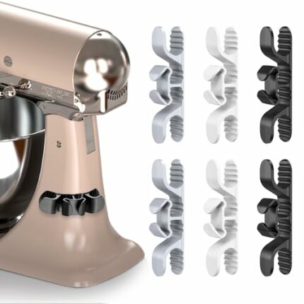 6Pcs Cord Organizer for Kitchen Appliances, CTRUEE Self Adhesive Cable Cord Winder Cord Wrapper Cord Holder Cord Organiser Cord Keeper Wire Winde