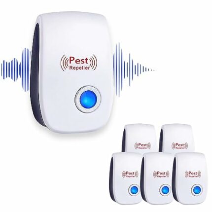 6 Packs Ultrasonic Pest Repeller, Electronic Pest Repellent Plug in Indoor Pest Control for Insect, Roach, Mice, Spider, Ant, Bug, Mosquito Repel