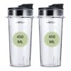 SLHOWOW 2-Pack 16oz/450ml Cup with Sip & Seal Lid,Blender Replacement Parts Compatible with Nutri Ninja 700w/1200w/1500w Series