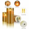 YMing LED Flameless Candles, Real Wax Moving Effect Flickering Glass Candles Set, Pillar Battery Operated Candles with Timer Remote,4" 5" 6" Pack