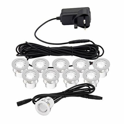 Saxby Pack of 10 x 30mm White LED Deck Lights IP44