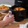 Salter EK2817 2L Compact Air Fryer - Hot Air Circulation, Removable Non-Stick Cooking Rack, Adjustable Temperature Up To 200°C, 30 Minute Timer,