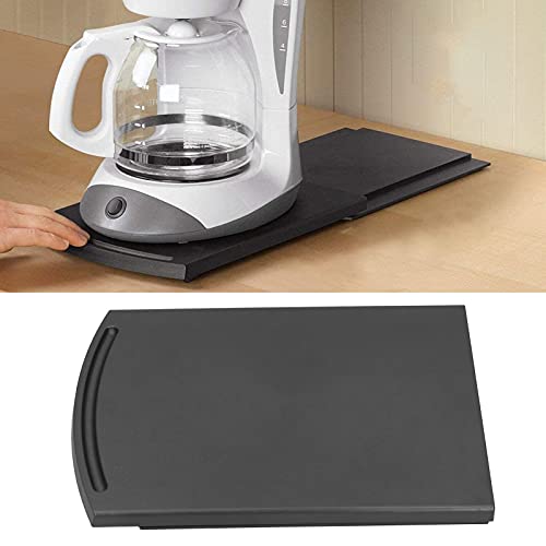 RANNYY Coffee Maker Tray,Sliding Coffee Maker Tray Mat Countertop Coffee Machine Appliance Moving Holder Black