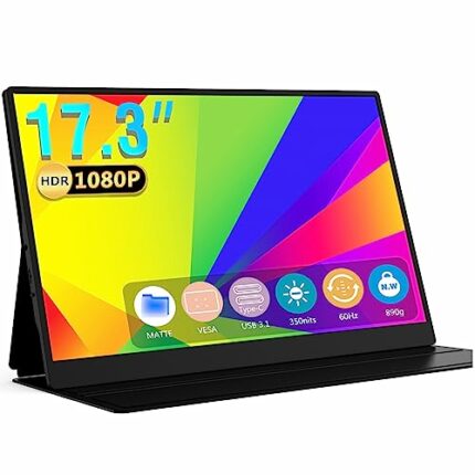 Bimawen Portable Monitor 17.3 inch - Dual Type-c IPS Monitor,100% sRGB 1080p,CNC Aluminum Cover,vesa mountable