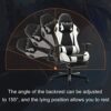 FMXQYH Gaming Chair for Adults, Ergonomic Office Chair with Footrest, Computer Chair with Height Adjustable, PU Leather High Back Can Be for Offi