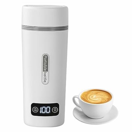 Foreverup Portable Travel Kettle, 350ML Small Electric Travel Kettle, 3 in 1 Mini Electric Kettle Fast Boil and Auto Shut Off Travel Tea Kettle f