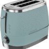 Beko Cosmopolis Toaster TAM8202T, Retro Duck Egg Teal Design , Extra Wide Slot 2-Slice Toaster , Includes Defrost, Reheat & Cancel Functions