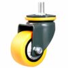 SKOAJAS Plate Casters 16 inches/50mm Thread casters M10 Furniture wheels with brake swivel silent Dust proof PU 160kg for office chair table trol