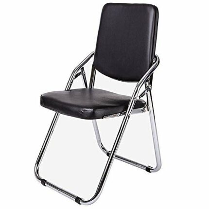 MU Computer Chair Folding Chair Home Office Chair Portable Design Comfortable Simple Black 38×41×86.5Cm