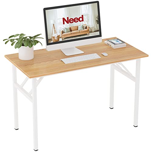Need Small Desk 31 1/2" No Assembly Foldable Writing Table,Sturdy and Heavy Duty Folding Computer Desks for Small Space/Home Office/Dormitory AC5