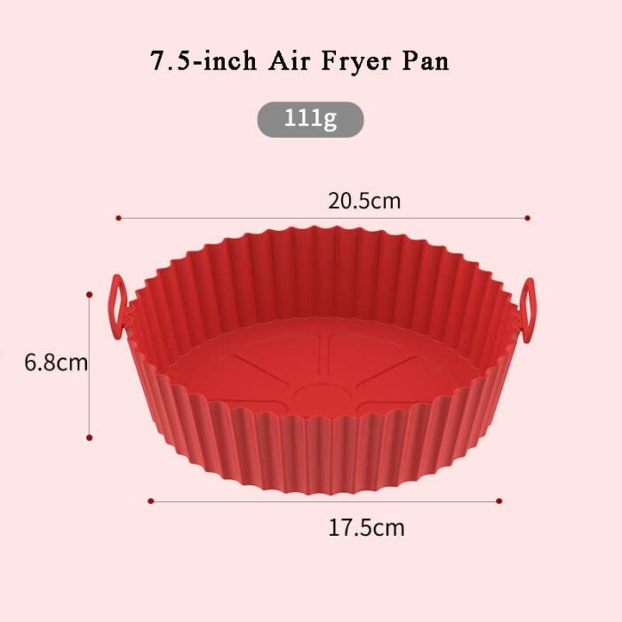 MEKY Air Fryer Silicone Baking Tray, 7.5'' Air Fryer Silicone Pot, Air Fryer Silicone Liners Food Safe,Reusable Non-Stick Air Fryer Silicone Bask
