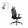 XJWWW-URG Ergonomic Office Chair with Adjustable PU Headrest, Armrest and Lumbar Support - High Back Mesh Chair with Thick Seat Cushion - Reclina