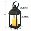 WRalwaysLX Decorative Lanterns with Flameless 9"H Candles with timer Indoor/Outdoor Lantern with hanging use 3AAA battery, Plastic with Bronze Un