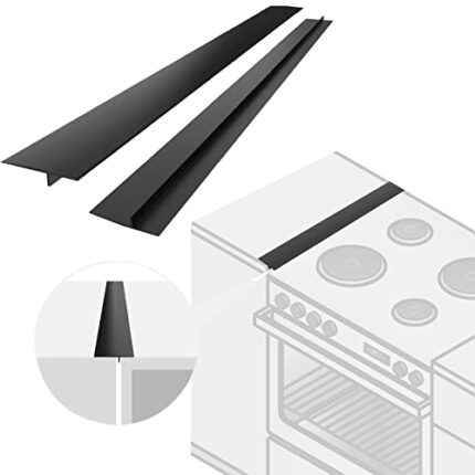 2 Pack Silicone Stove Counter Gap Cover, 63cm/25" Long Kitchen Counter Gap Filler, Heat Resistant Gap Filler Seals Spills Between Counter, Stovet