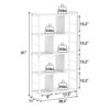 armocity Bookshelf 5 Tier Tall Industrial Bookcase Wood Metal Frame Standing Book Shelf, Display Bookshelves Storage Organizer for Bedroom Living