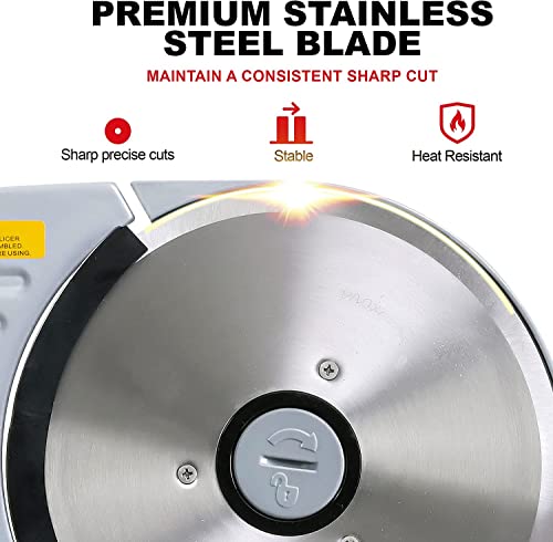 Kitchener Meat Deli Cheese Food Slicer 7.5" inch Professional Stainless Steel Blade Electric Heavy Duty Gear Driven 230V 150Watt 50Hz